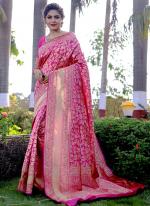 Banarasi Silk Pink Traditional Wear Weaving Saree